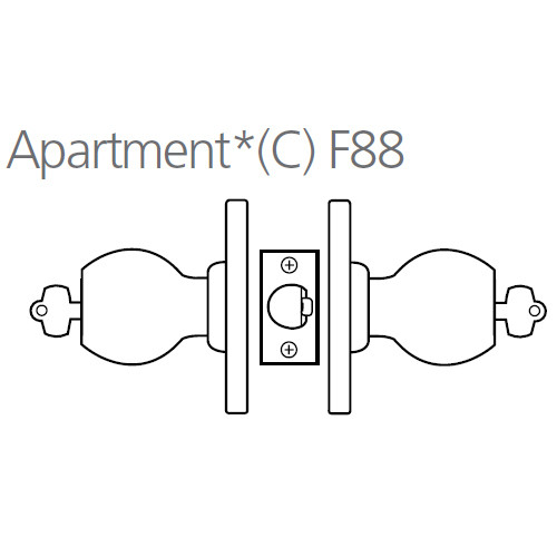 8K37C6ASTK625 Best 8K Series Apartment Heavy Duty Cylindrical Knob Locks with Tulip Style in Bright Chrome