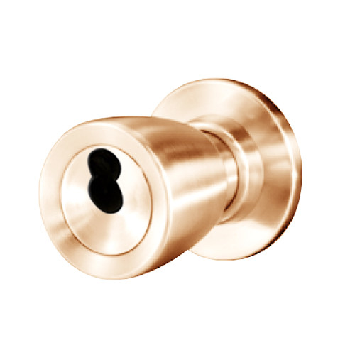 8K37S6CS3611 Best 8K Series Communicating Heavy Duty Cylindrical Knob Locks with Tulip Style in Bright Bronze