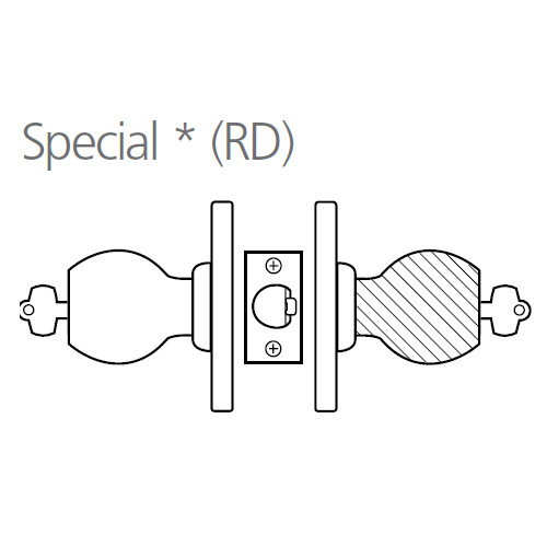 8K37RD4CSTK626 Best 8K Series Special Heavy Duty Cylindrical Knob Locks with Round Style in Satin Chrome