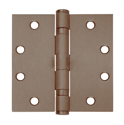5BB1SH-4-5x4-5-643 IVES 5 Knuckle Ball Bearing Full Mortise Hinge with Security Studs in Satin Bronze-Blackened