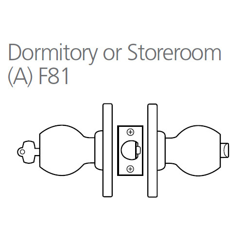 8K47A6ASTK612 Best 8K Series Dormitory/Storeroom Heavy Duty Cylindrical Knob Locks with Tulip Style in Satin Bronze