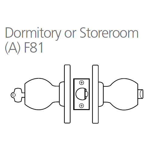 8K47A4DSTK625 Best 8K Series Dormitory/Storeroom Heavy Duty Cylindrical Knob Locks with Round Style in Bright Chrome