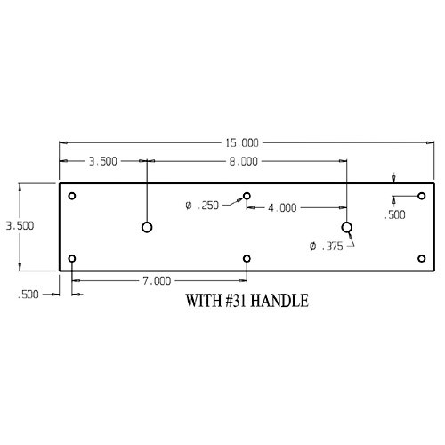 7031-605 Don Jo Pull Plates with Flat Pulls and 8" center to center length