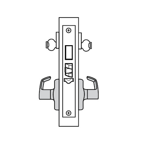 ML2092-PSR-630-LC Corbin Russwin ML2000 Series Mortise Security Institution or Utility Locksets with Princeton Lever with Deadbolt in Satin Stainless