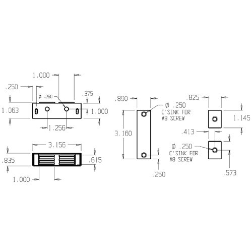 1724-626 Don Jo Magnetic Catch with 1" x 3-1/8" x 3/4" (inches)