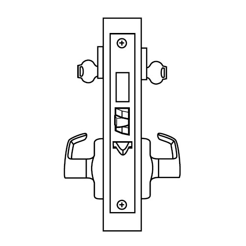 ML2072-RSR-619-CL6 Corbin Russwin ML2000 Series IC 6-Pin Less Core Mortise Classroom Intruder Locksets with Regis Lever with Deadbolt in Satin Nickel
