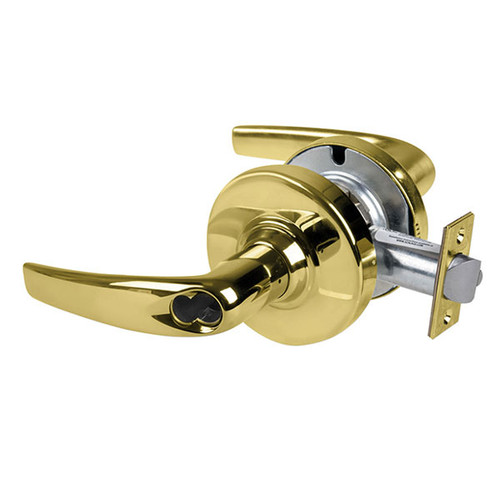 ALX70J-ATH-605 Schlage Athens Cylindrical Lock Prepped for FSIC in Bright Brass