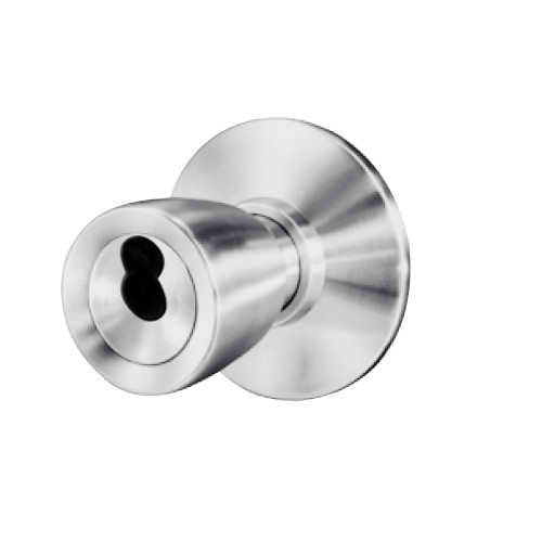 8K47DZ6DS3626 Best 8K Series Closet or Storeroom Heavy Duty Cylindrical Knob Locks with Tulip Style in Satin Chrome