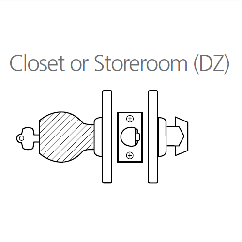 8K37DZ4AS3625 Best 8K Series Closet or Storeroom Heavy Duty Cylindrical Knob Locks with Round Style in Bright Chrome