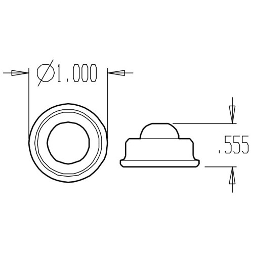 1400-606 Don Jo Wrought Wall Bumper Dimensional View