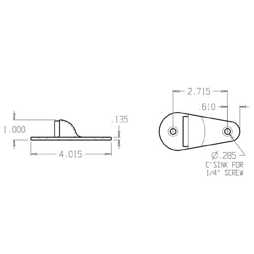 1443-605 Don Jo Floor Stop Dimensional View