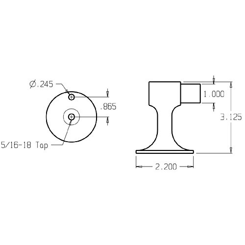 1471-605 Don Jo Door Stop Dimensional View