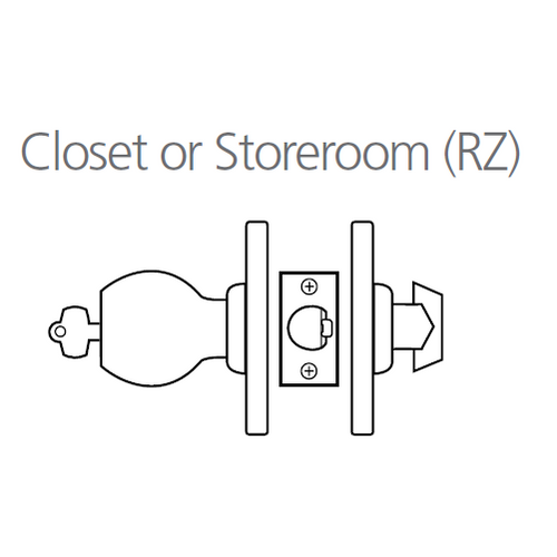8K37RZ6ASTK605 Best 8K Series Closet or Storeroom Heavy Duty Cylindrical Knob Locks with Tulip Style in Bright Brass