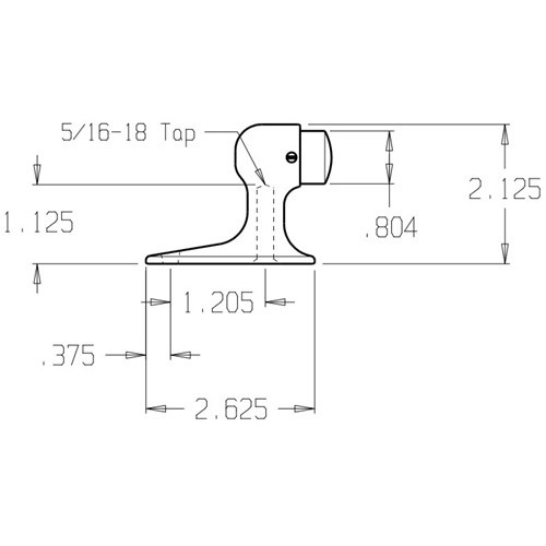 1450-620 Don Jo Door Stop Dimensional View