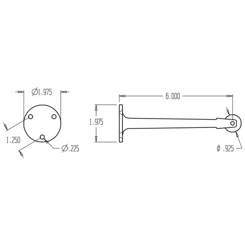 1487-626 Don Jo Roller Bumper Dimensional View