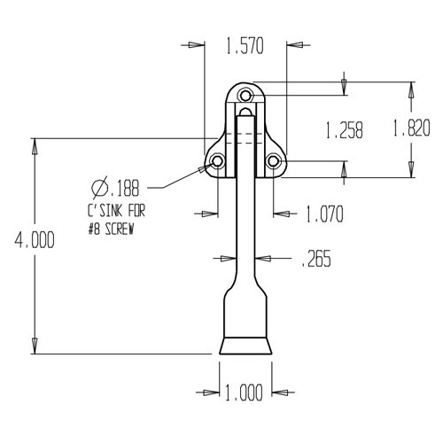 1455-DU Don Jo Door Holder Dimensional View