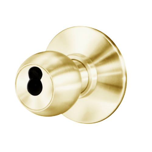 8K37XD4DSTK605 Best 8K Series Special Heavy Duty Cylindrical Knob Locks with Round Style in Bright Brass