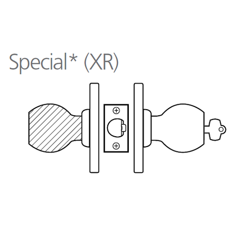 8K47XR4CS3606 Best 8K Series Special Heavy Duty Cylindrical Knob Locks with Round Style in Satin Brass