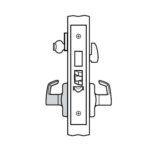 ML2029-RWM-629 Corbin Russwin ML2000 Series Mortise Hotel Locksets with Regis Lever and Deadbolt in Bright Stainless Steel