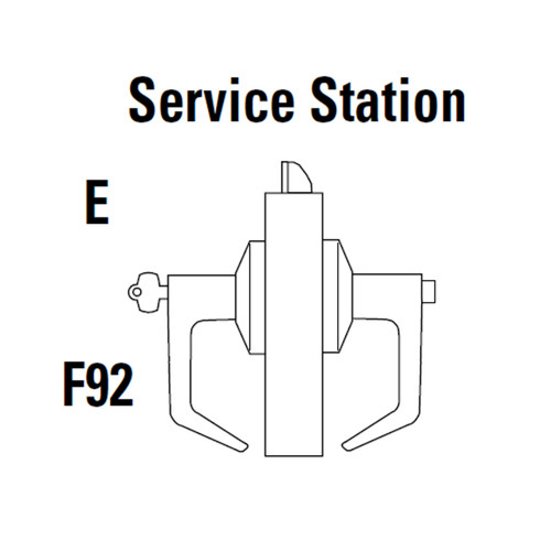 9K37E14CSTK618LM Best 9K Series Service Station Cylindrical Lever Locks with Curved with Return Lever Design Accept 7 Pin Best Core in Bright Nickel