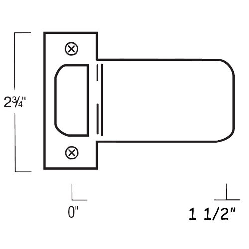 ETS-115-605 Don Jo 2-3/4" Extended Lip T-Strike