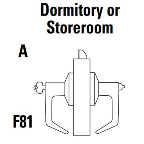 9K37A16DS3622LM Best 9K Series Dormitory or Storeroom Cylindrical Lever Locks with Curved without Return Lever Design Accept 7 Pin Best Core in Black