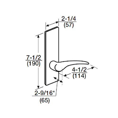 ML2052-DSM-605-LH Corbin Russwin ML2000 Series Mortise Classroom Intruder Locksets with Drike Lever in Bright Brass