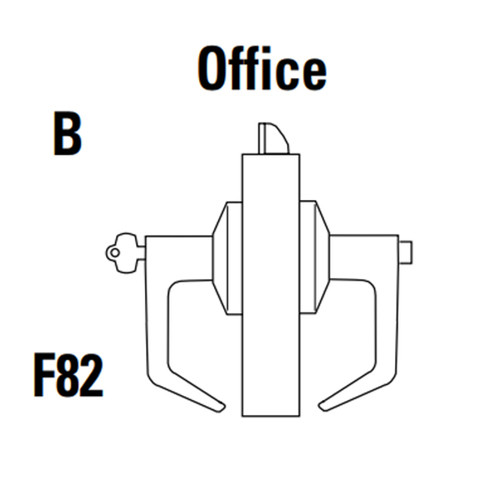 9K57B15LSTK613LM Best 9K Series Office Cylindrical Lever Locks with Contour Angle with Return Lever Design Accept 7 Pin Best Core in Oil Rubbed Bronze