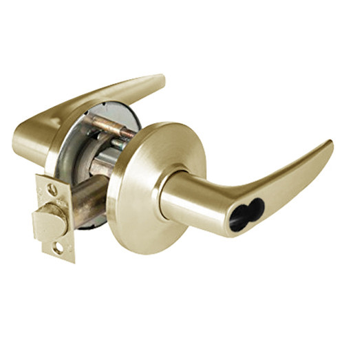 9K37DZ16DSTK606LM Best 9K Series Closet or Storeroom Cylindrical Lever Locks with Curved without Return Lever Design Accept 7 Pin Best Core in Satin Brass