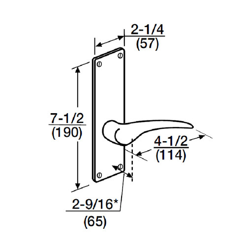 ML2058-DSN-630-LH-M31 Corbin Russwin ML2000 Series Mortise Entrance Holdback Trim Pack with Drike Lever in Satin Stainless