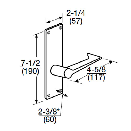 ML2070-ESN-605 Corbin Russwin ML2000 Series Mortise Full Dummy Locksets with Essex Lever in Bright Brass