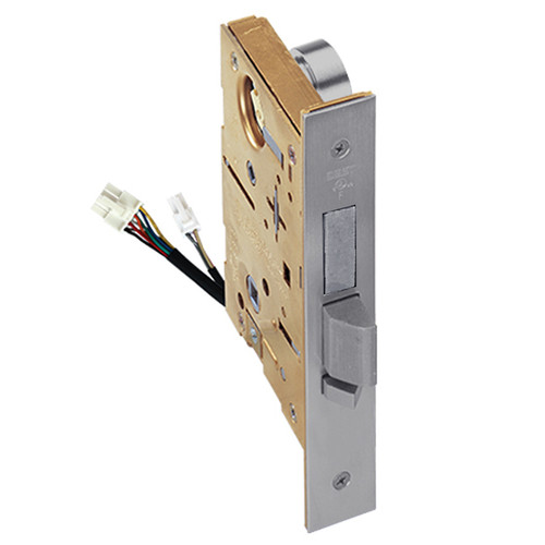 45HW7TWEU14R606 Best 40HW series Double Key Deadbolt Fail Secure Electromechanical Mortise Lever Lock with Curved w/ Return Style in Satin Brass