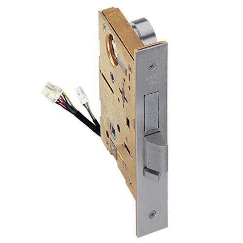 45HW7TDEL14J629 Best 40HW series Single Key Deadbolt Fail Safe Electromechanical Mortise Lever Lock with Curved w/ Return Style in Bright Stainless Steel