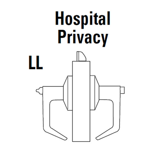 9K30LL14DS3605LM Best 9K Series Hospital Privacy Heavy Duty Cylindrical Lever Locks in Bright Brass