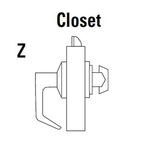 9K30Z15LS3618LM Best 9K Series Closet Heavy Duty Cylindrical Lever Locks with Contour Angle with Return Lever Design in Bright Nickel