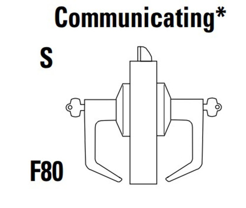 9K37S14KSTK626LM Best 9K Series Communicating Cylindrical Lever Locks with Curved with Return Lever Design Accept 7 Pin Best Core in Satin Chrome