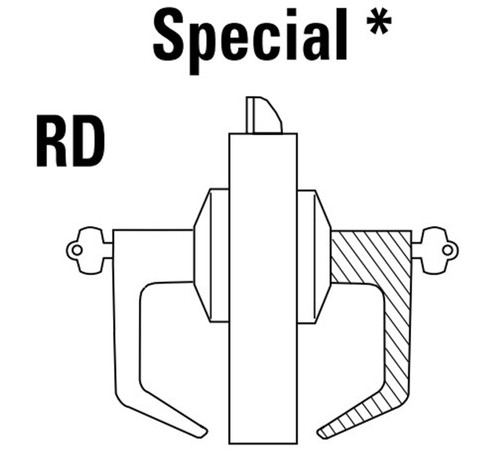 9K37RD16KSTK618LM Best 9K Series Special Function Cylindrical Lever Locks with Curved without Return Lever Design Accept 7 Pin Best Core in Bright Nickel