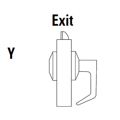 9K40Y14LSTK606LM Best 9K Series Exit Heavy Duty Cylindrical Lever Locks in Satin Brass