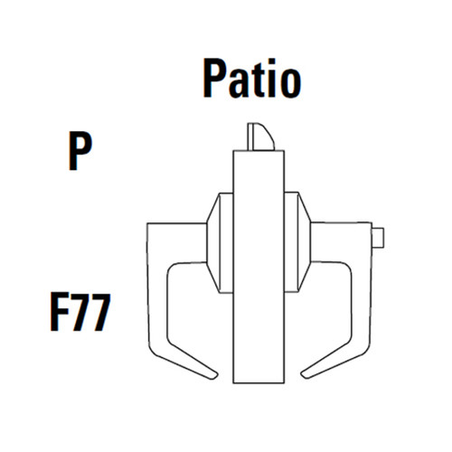 9K40P15DS3606LM Best 9K Series Patio Heavy Duty Cylindrical Lever Locks with Contour Angle with Return Lever Design in Satin Brass