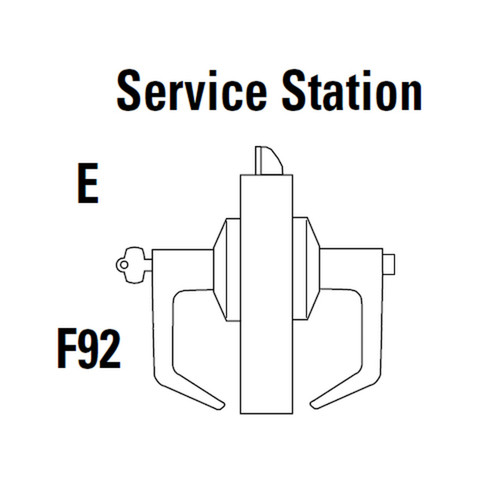 9K57E15DS3619LM Best 9K Series Service Station Cylindrical Lever Locks with Contour Angle with Return Lever Design Accept 7 Pin Best Core in Satin Nickel
