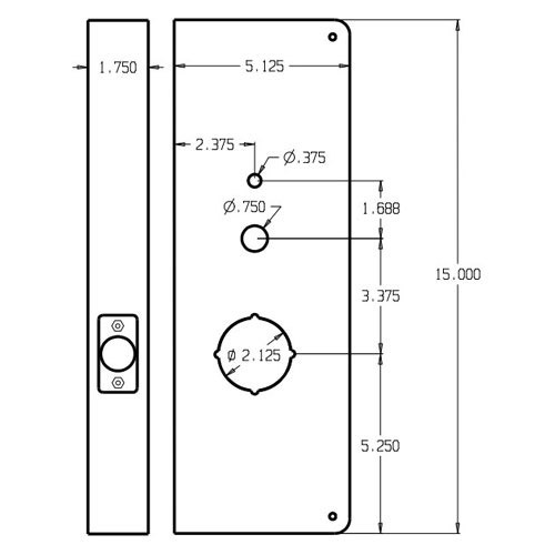 22-PB-CW Don Jo Wrap-Around Plate Dimensional View