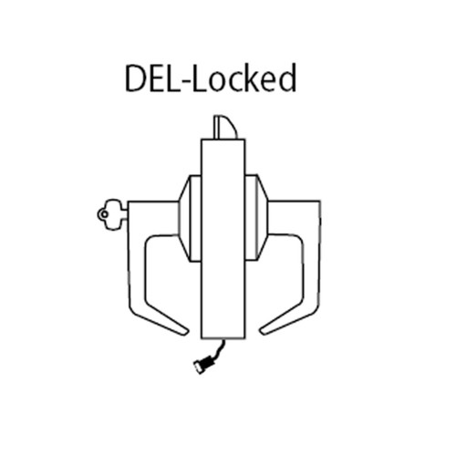 9KW57DEL15DS3605 Best 9KW Series Fail Safe Electromechanical Heavy Duty Cylindrical Lock with Contour w/ Angle Return Style in Bright Brass