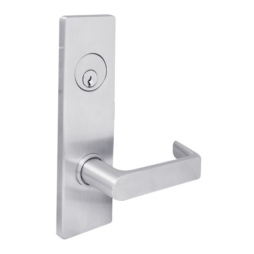 MSE-R-S-12-626 TownSteel Single Cylinder Dormitory / Exit Heavy Duty Low Escutcheon Mortise Lock with Sentinel Lever in Satin Chrome