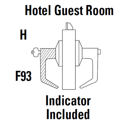 9K47H16LSTK605 Best 9K Series Hotel Cylindrical Lever Locks with Curved without Return Lever Design Accept 7 Pin Best Core in Bright Brass