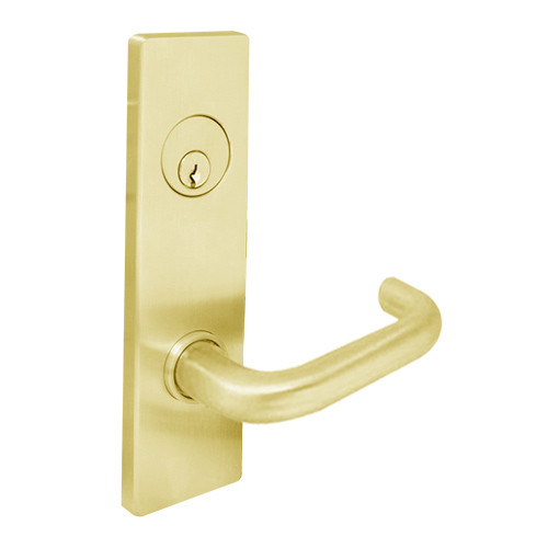 MSE-R-T-09-605-IC TownSteel Double Cylinder Apartment / Exit / Public Toilet Heavy Duty Low Escutcheon Mortise Lock with Tango Lever Prep for SFIC in Bright Brass