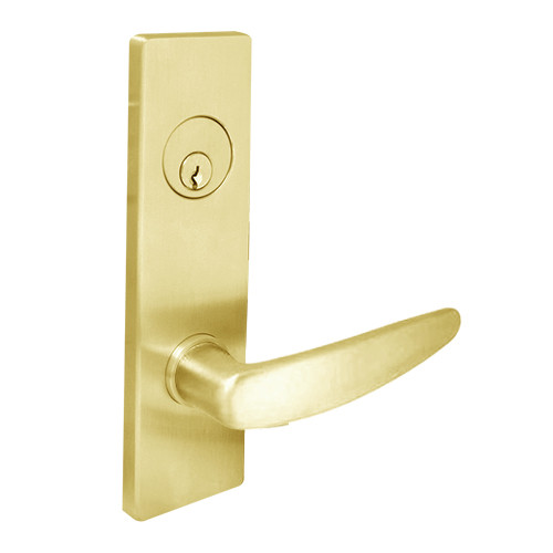 MSE-L-G-29-606 TownSteel Single Cylinder Classroom Deadbolt Heavy Duty Low Escutcheon Mortise Lock with Gala Lever in Satin Brass