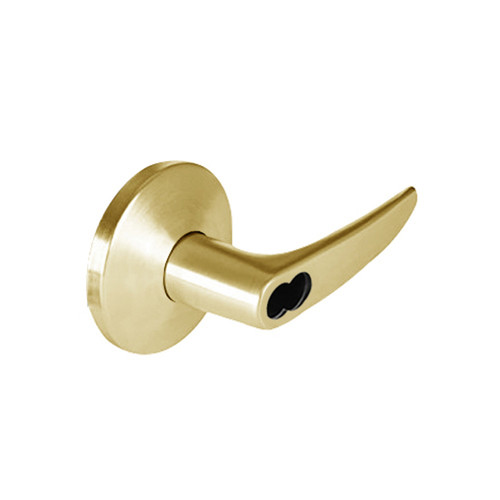 9K47HJ16LS3605 Best 9K Series Hotel Cylindrical Lever Locks with Curved without Return Lever Design Accept 7 Pin Best Core in Bright Brass