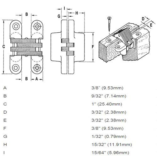 101C-US10BL Soss Invisible Hinge