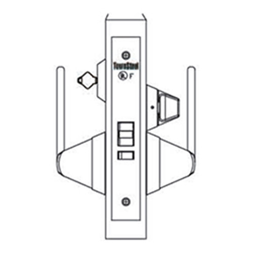 MRX-A-26-630-LHR-CLFIC TownSteel Ligature Resistant Institutional Privacy with thumb turn Mortise Lock Single Cylinder with Arch Trim - Left Hand Reverse in Satin Stainless Steel