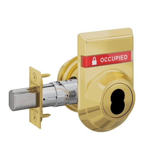 B662B-605-IS-OCC Schlage Grade 3 Double Cylinder Deadbolt SFIC Prep, Less Core with Inside Indicator in Bright Brass B662B-605-IS-OCC Schlage Grade 3 Double Cylinder Deadbolt SFIC Prep, Less Core with Inside Indicator in Bright Brass